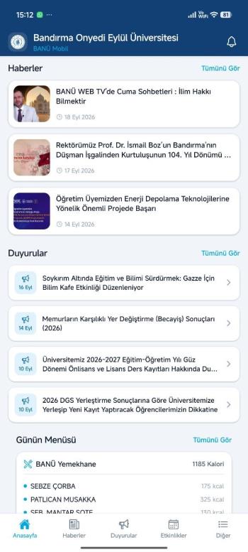 BANÜ Mobil Uygulaması Yenilendi! 